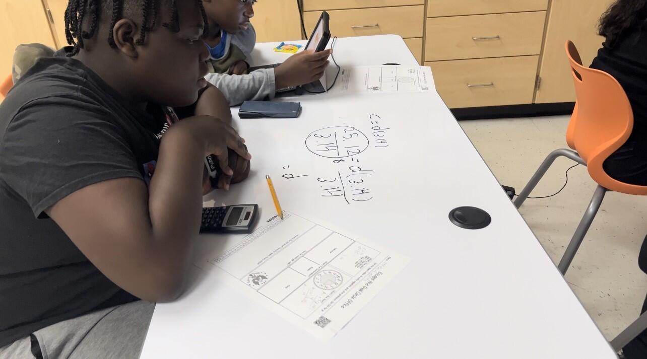 Student working on a math problem