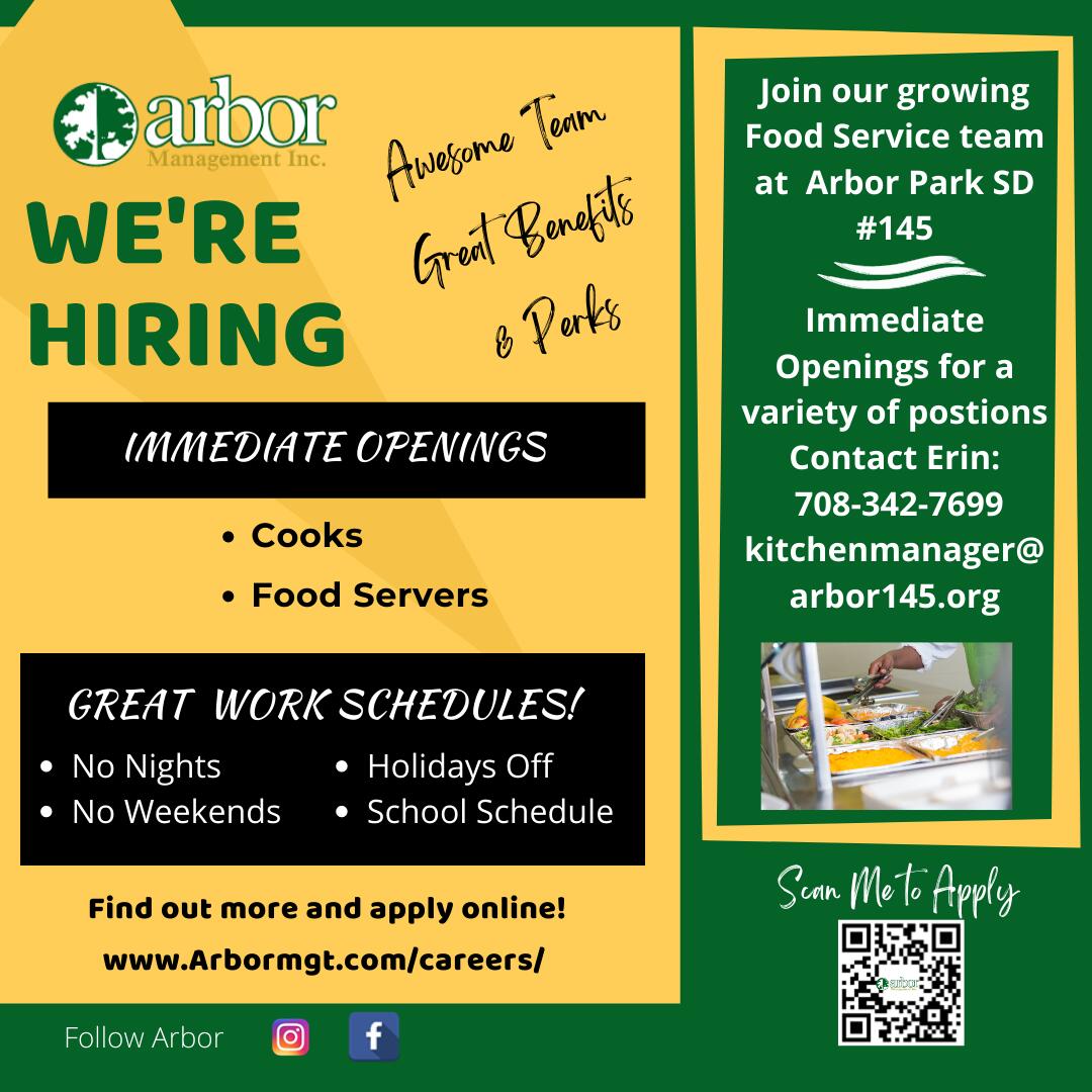 We're hiring cafeteria workers